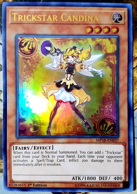 游戏王 美英一刷 MP18-EN037 UR 淘气仙星·坎迪娜 蒂娜 小黄 I3B
