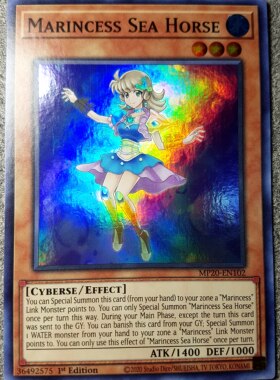 游戏王 美英一刷  MP20-EN102 SR 海晶少女 海马  J4B