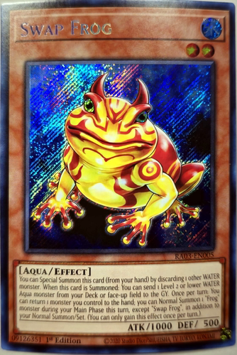 游戏王美英一刷RA03-EN005 SCR鬼青蛙 OS1 Swap Frog