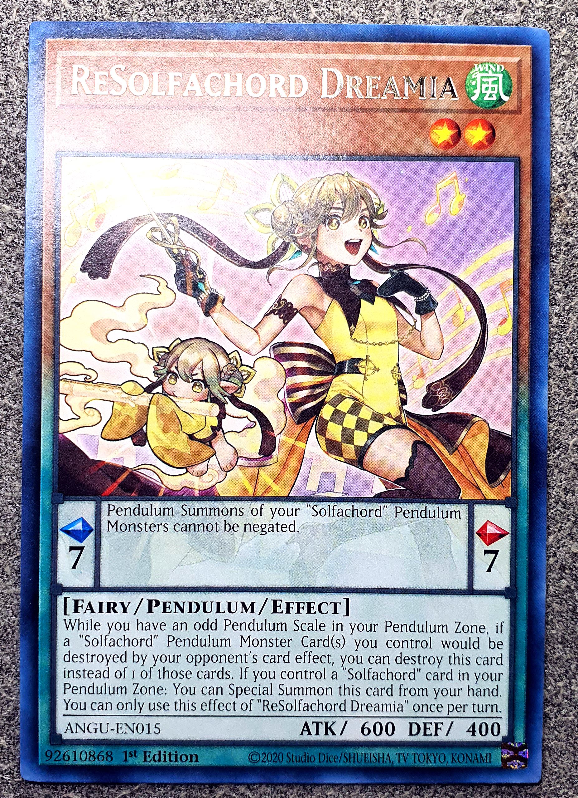 游戏王 美英一刷 ANGU-EN015 R    来之七音服·德莉米娅 S2A RP2