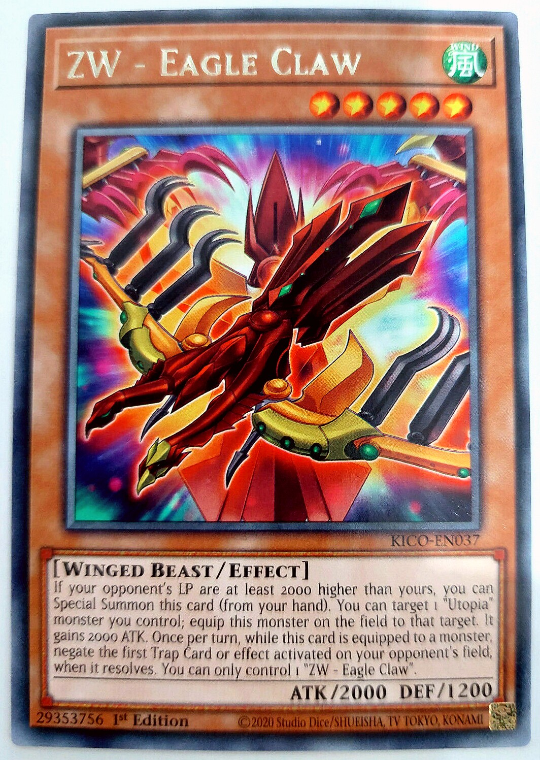 游戏王 美英一刷 KICO-EN037 R  异热同心武器-荒鹫激神爪 Y2 LC1