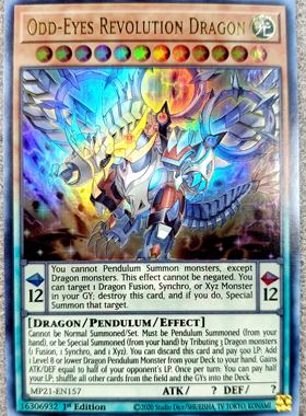 游戏王 美英一刷  MP21-EN157 UR 超天新龙 异色眼革命龙  i6B LS