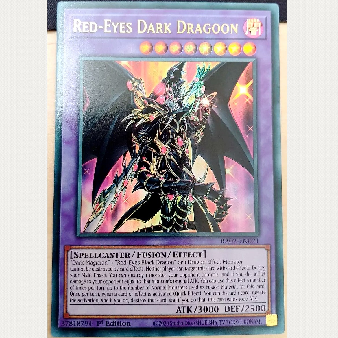 游戏王美英一刷ra02-en021 ur scr 超魔导龙骑士-真红眼龙骑士gu1