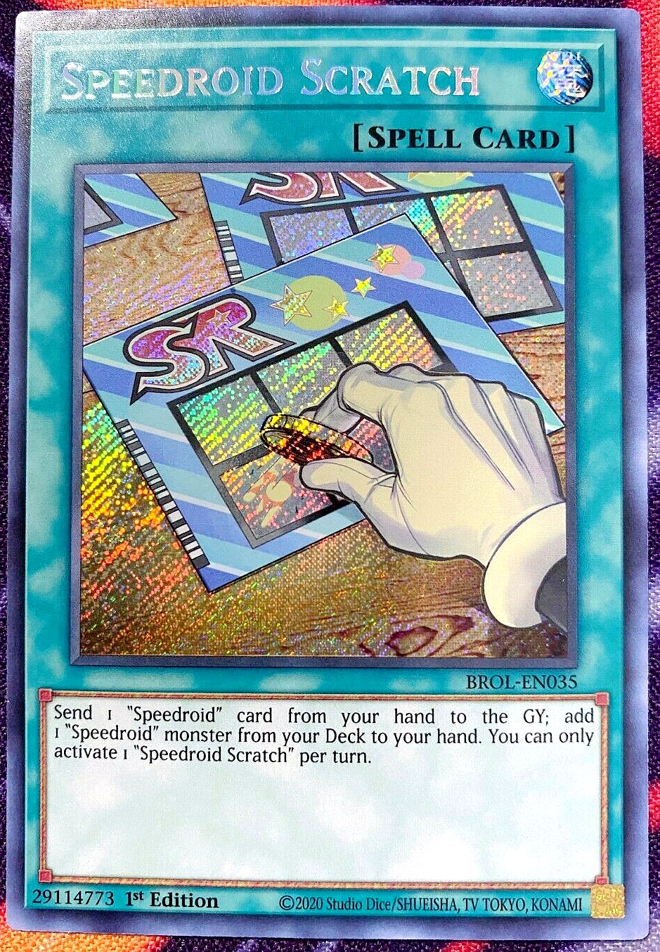 游戏王 美英一刷 BROL-EN035 SCR 疾行机人刮刮乐  H8C LF3