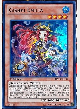 游戏王 美英一刷HA06-EN041 SR 咒仪 遗式术师·艾米莉娅 8M1妹卡