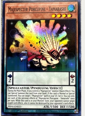 游戏王美英1刷PHNI-EN023SR威风妖怪·山荒 魔灵 山 下豪猪HM3CV2