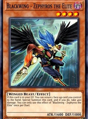 游戏王 美英一刷 LED3-EN031 N  黑羽-精锐之泽费洛斯 B4A