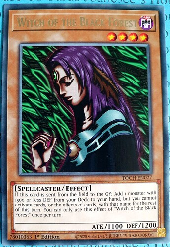 游戏王 美英一刷 TOCH-EN027 R 黑森林的魔女 D9B