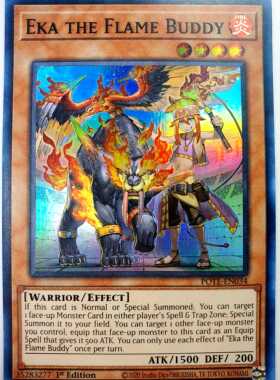 游戏王 美英一刷 POTE-EN034 SR 炎兽使 埃卡 B3A