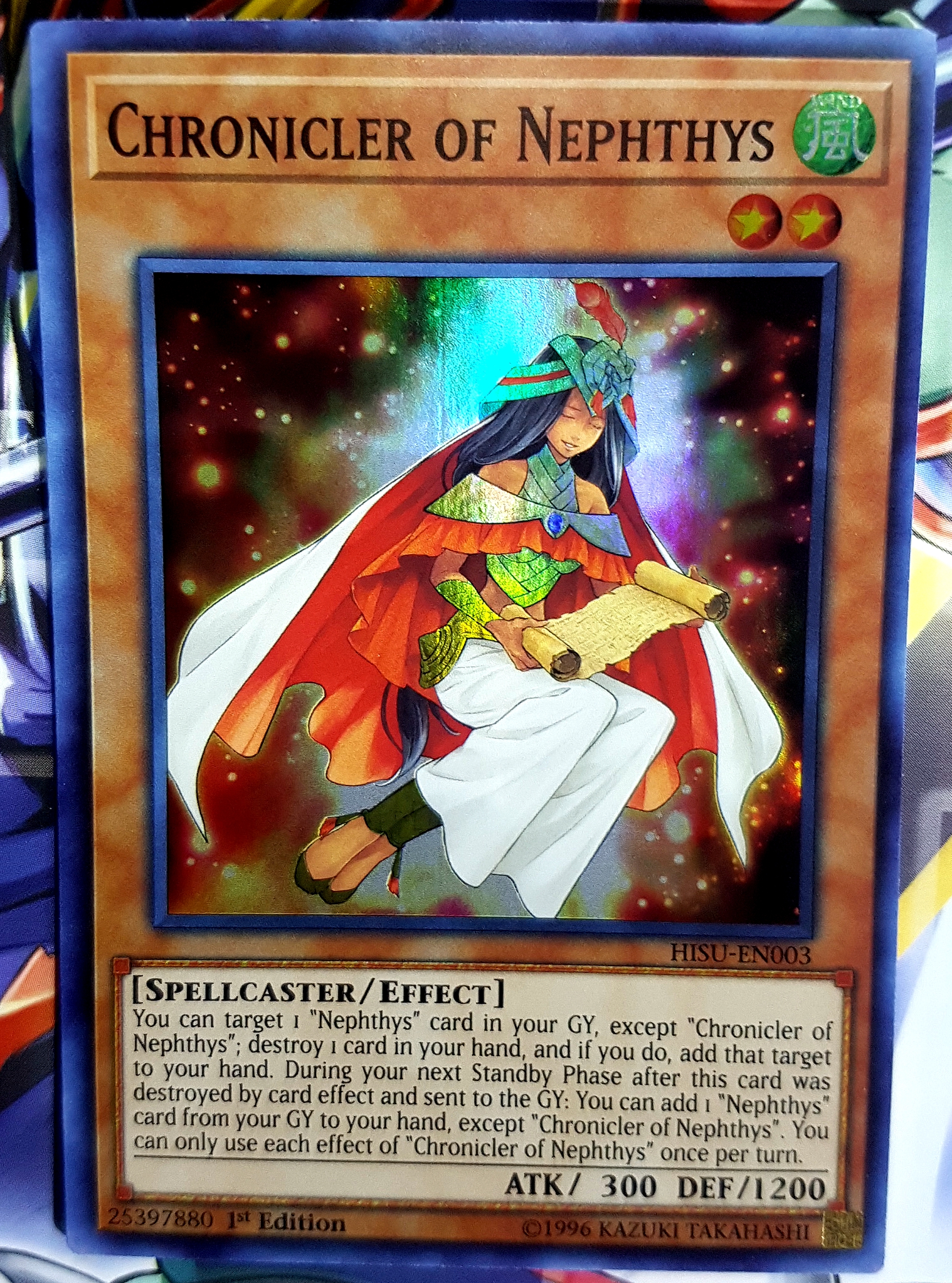 游戏王美英一刷 HISU-EN003 SR 奈芙提斯之叙述者  F6A