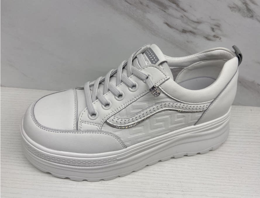 飞鸵内增高小白鞋女鞋2023年新款春秋款透气网面厚底运动休闲老