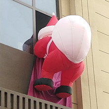 充气圣诞节日爬墙圣诞老人老头雪人气模户外发光卡通圣诞节模型