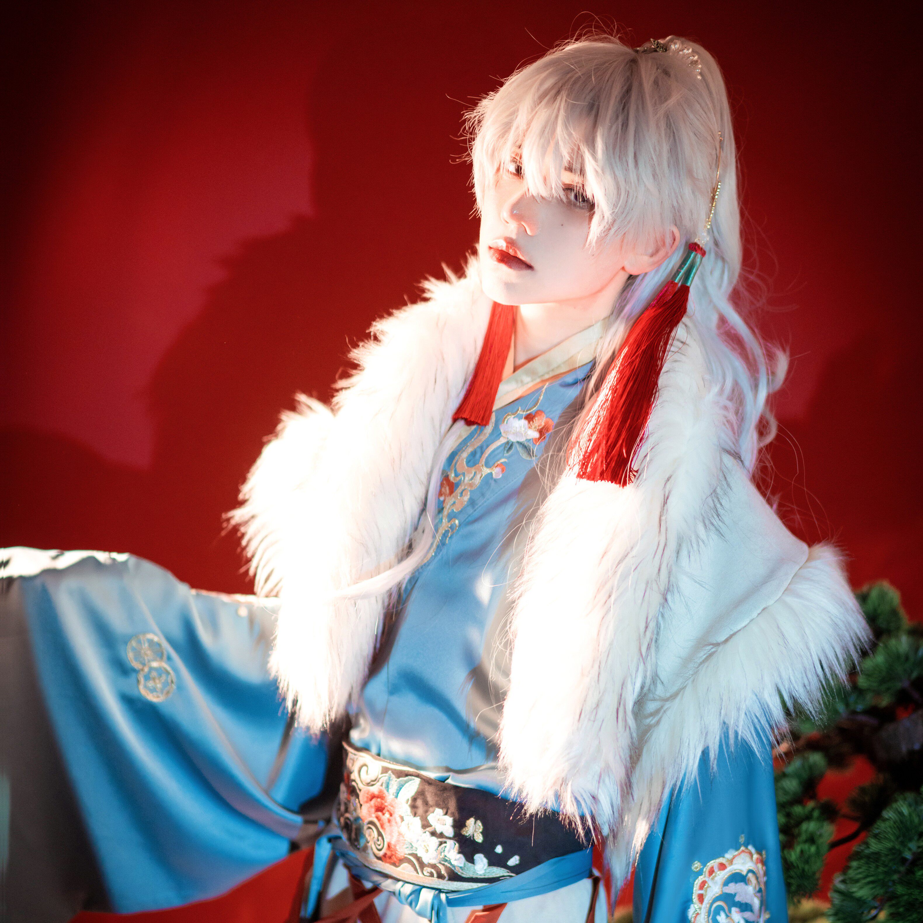 [大又又]万用古风汉服cos日常高层次狼尾卷假发少年基佬白异域感