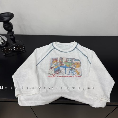 春季儿童纯棉简约打底长袖休闲百搭上衣