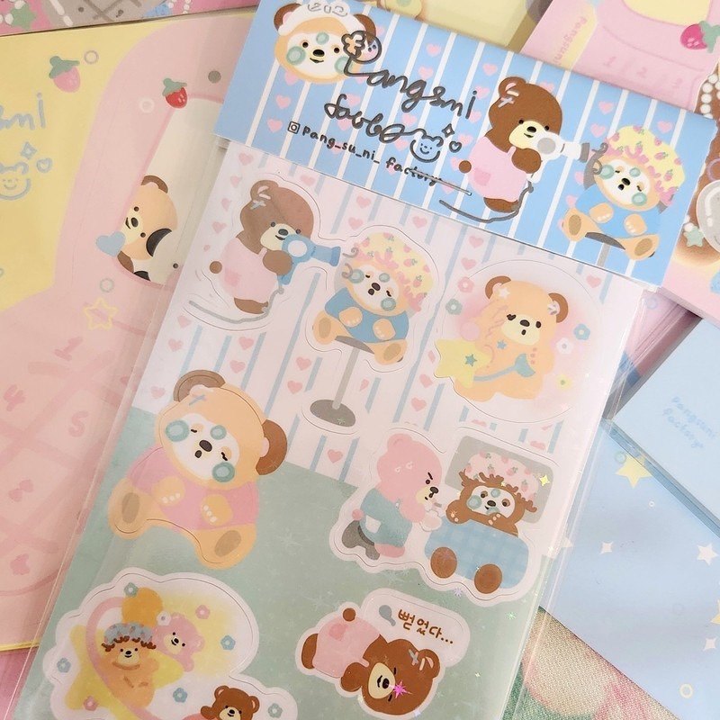 现货 韩国 pangsuni 五月展会新品包便签贴纸ins手帐装饰