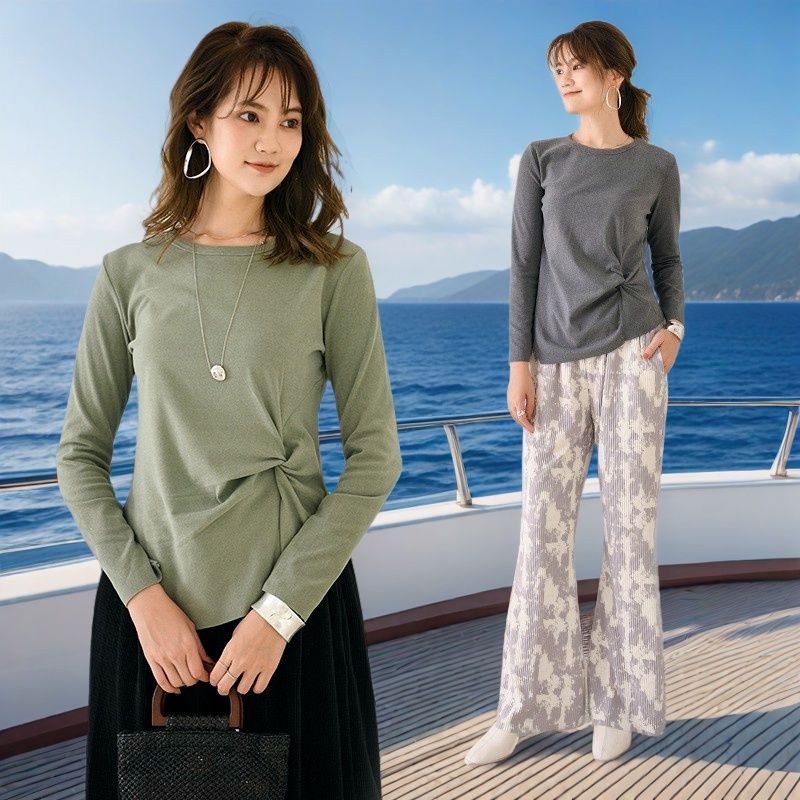 秋冬修身时尚扭结打底衫保暖