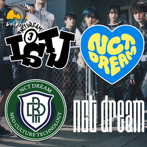 男团NCTDREAM回归应援logo反光车贴电动摩托车身后窗玻璃装饰贴纸