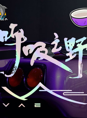许嵩vae呼吸之野应援签名紫椰反光车贴电动摩托车身后窗玻璃装饰