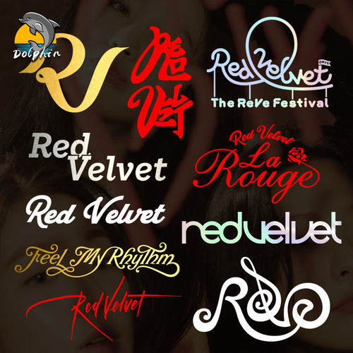 redvelvet红贝贝logo应援车贴电动摩托车身后窗玻璃装饰贴