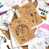 环扣速写涂色本3.0趣味临摹线条画涂色解压休闲玩具萌宠素描本