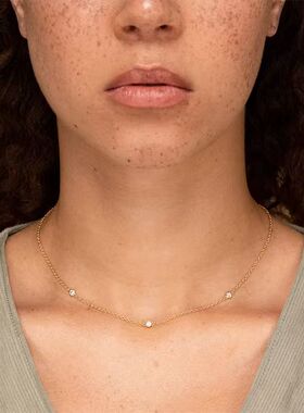 三钻轻奢小众女锁骨链