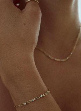 S925纯银莫桑石手链女士欧美风！