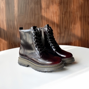 女鞋 断码 大码 俄罗斯单 复古短筒马丁靴漆牛皮短靴侧拉链 清仓捡漏