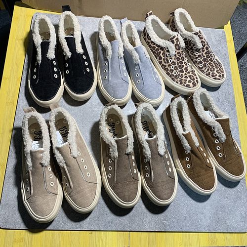 断码清仓捡漏~美单大码女鞋冬季保暖好穿加绒一脚蹬懒人单鞋