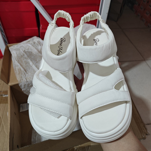 清仓捡漏 夏季 断码 俄罗斯单 一字带凉鞋 女厚底露趾外穿罗马凉鞋