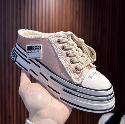 断码清仓捡漏~夏外穿包头半拖鞋女松糕厚底帆布鞋乞丐鞋小白鞋