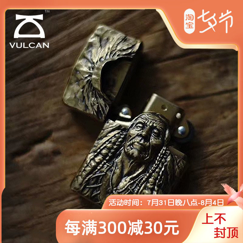 VULCAN伏尔甘印第安酋长无畏防水风打火机手工雕刻925银黄铜礼物|ruв категории ZIPPO/швейцарский армейский нож/очки, бренд зажигалки и аксессуары, другие, керосин зажигалки - от Buy2taobao.com для оказания профессиональной услуги покупки агента Taobao