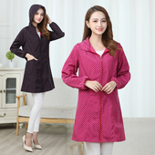 薄款 防水罩衣女透气收腰拉链带帽防油围裙居家不粘毛理发工作服新