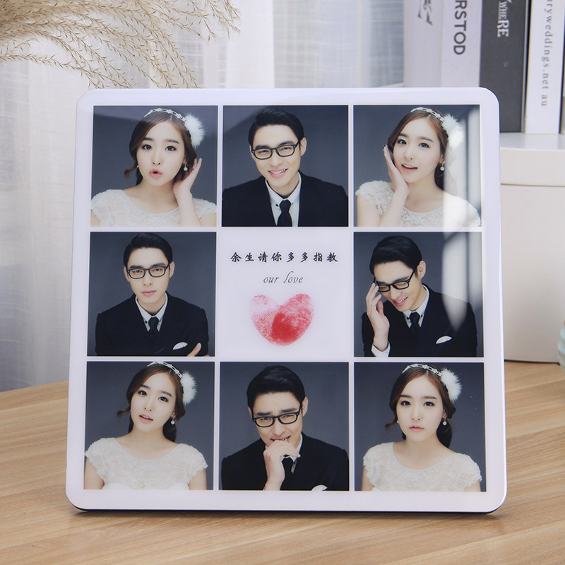 九宫格相框摆台晶瓷水晶