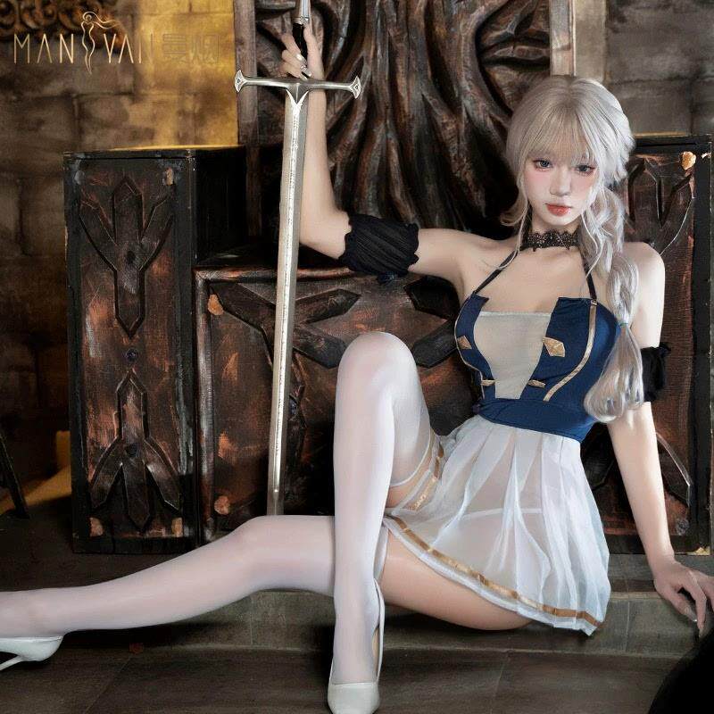 污喵社 黑兽精灵 姬骑士COS服 女剑士公主cosplay制服套装 连衣裙图片
