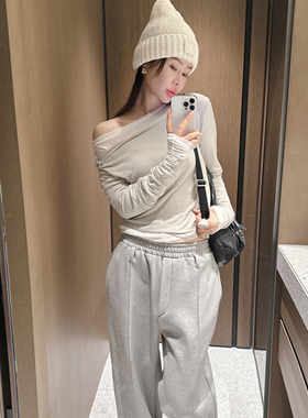 Partysu 韩国进口 官网直邮 2025冬 Blending 船领混纺天丝 T 恤