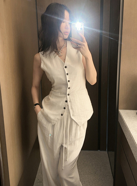 Partysu 韩国进口 官网直邮 2025夏  Cynical 亚麻长款马夹