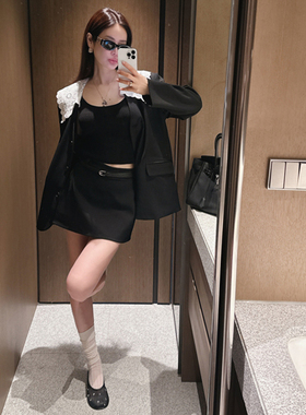 Partysu 韩国进口 官网直邮 春季 Glitt  带腰带后松紧迷你裙裤