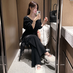 a+tysu 韩国进口官网直邮 2025冬 Waffle 华夫格 V 领针织套装