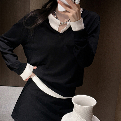 partysu 韩国进口  官网直邮 春季 Nest 双领针织