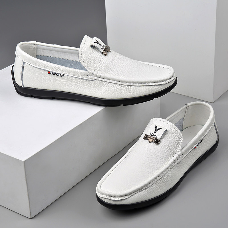 2024春秋新款豆豆鞋男英伦风头层牛皮百搭一脚蹬懒人鞋真皮休闲鞋,流行男鞋,乐福鞋（豆豆鞋）,淘宝优惠券,粉丝福利购,淘宝优惠卷