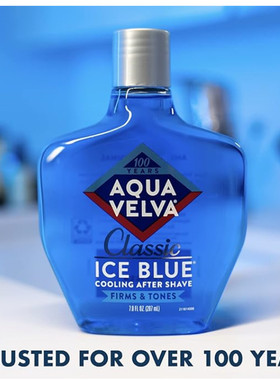 Aqua Velva须后水男士收敛舒缓经典冰蓝色清凉提神肌肤古龙进口