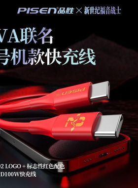 品胜Pisen 明日香联名PD100W快充双C线数据线适用华为苹果笔记本
