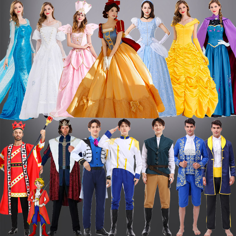 年会cosplay动漫白雪公主经典梦幻礼服白马王子长发睡美人表演装