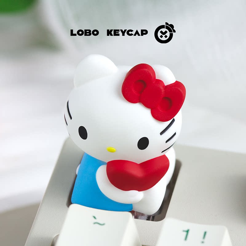 凯蒂猫系列键帽HelloKitty爱心键盘帽可爱个性树脂二创客制化ESC