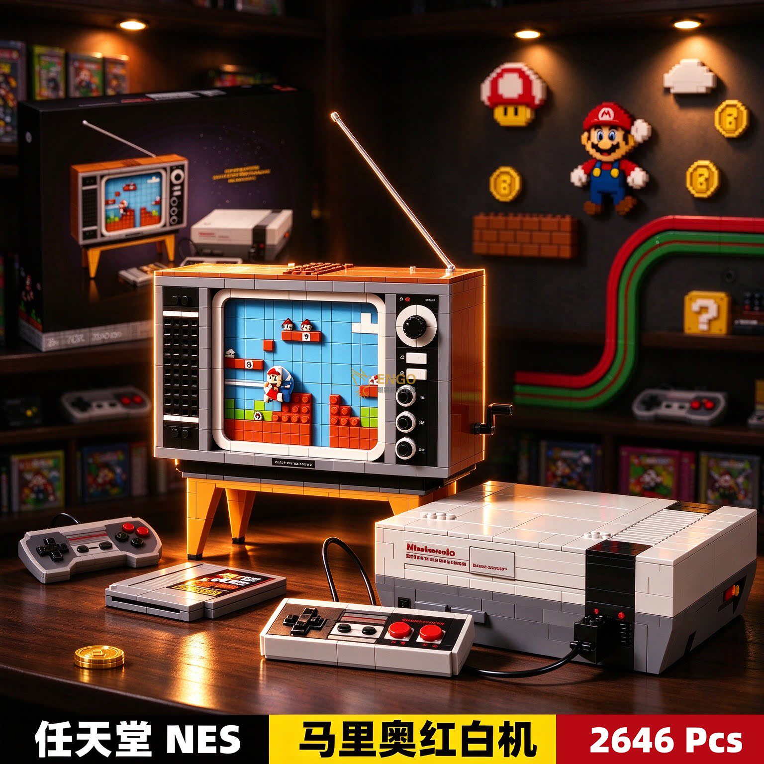 超级马里奥NES红白机拼装积木