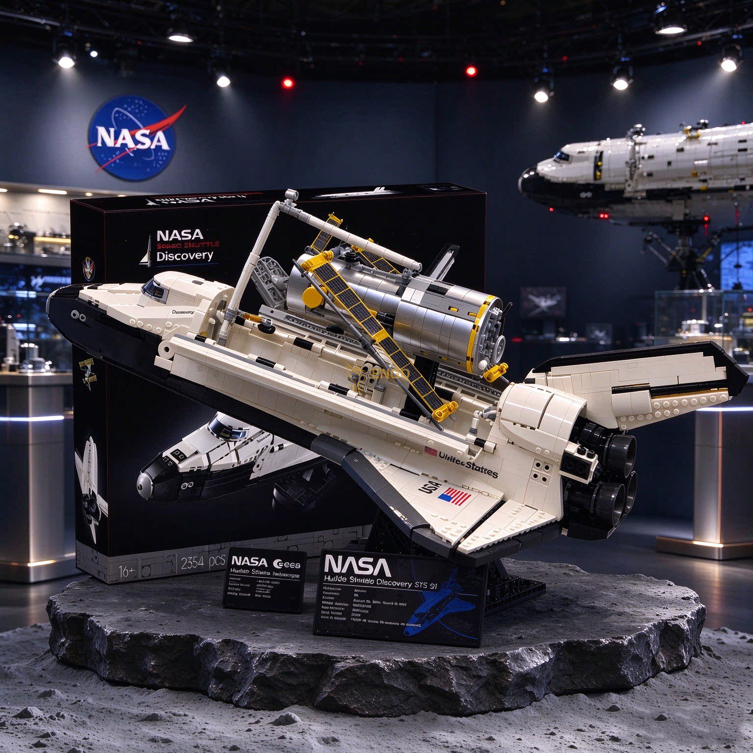 NASA发现号航天飞机火箭拼装积木