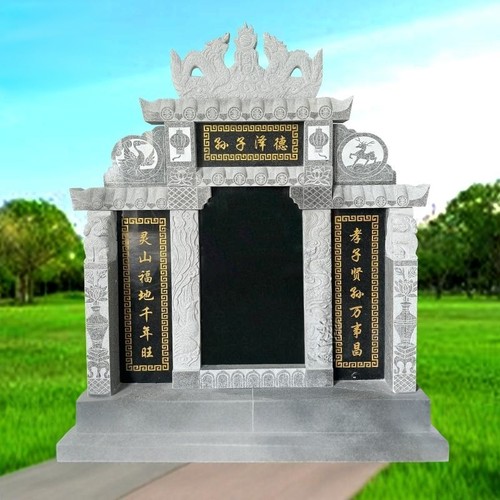 石雕墓碑大理石花岗岩农村土葬双人组合石碑公墓免费刻字支持定制