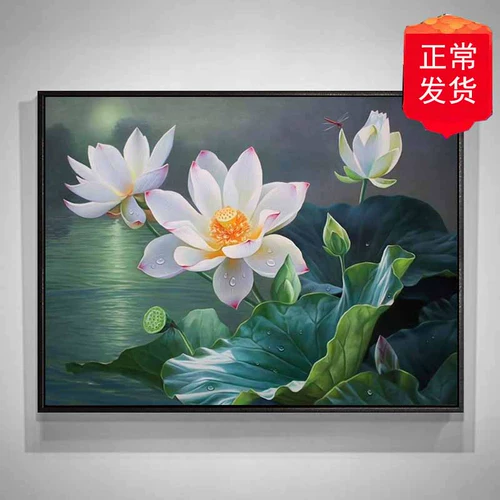 Mona Lisa Lotus Rhyme Cross Emelcodery 2024 Новая линия вышитая лотос лотос гостиная большая современная минималистская спальня