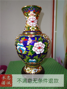 出口工艺礼品 家居馈赠景泰蓝花瓶（珐琅）繁花似锦12寸花丝