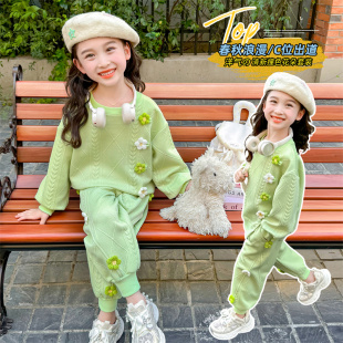 女童卫衣套装洋气2026新款儿童春秋季运动两件套宝宝超好看春装潮